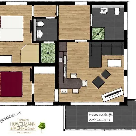 アパート Grosse-ferienwohnung-3-mit-meerblick-und-strandkorb-im-haus-seeluft-duhnen クックスハーフェン